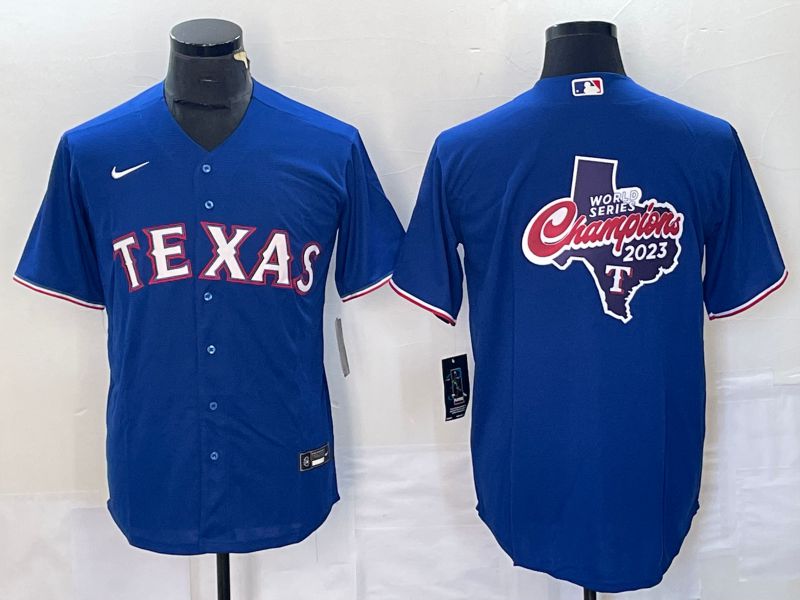 Men Texas Rangers Blank Blue Game Nike 2023 MLB Jersey style 1